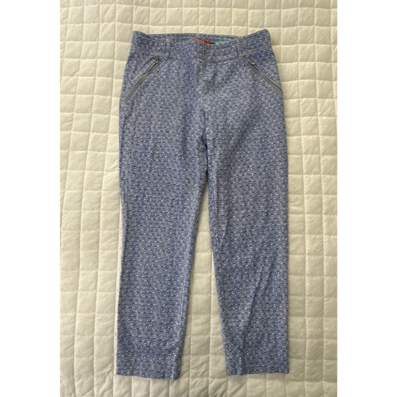 CARTONNIER ANTHROPOLOGIE Womens Pants 4 Blue Charlie Trouser Seashell Preppy - Picture 1 of 15